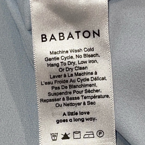 Aritzia Babaton Pale Blue Hopkins Sleeveless Tie Blouse Size Small - Picture 11 of 12